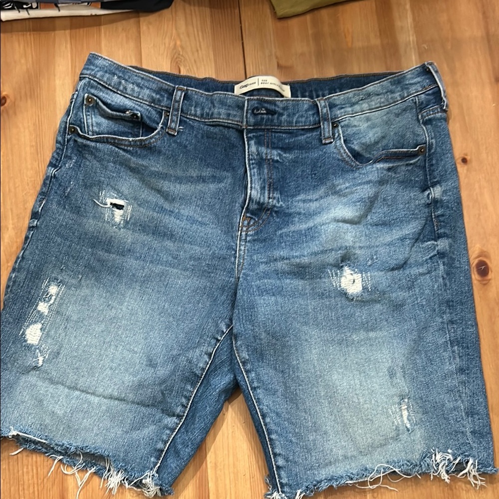 GAP Distressed Blue Denim Jean Shorts